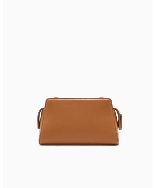 美品　ジョルジオアルマーニ　ショルダーバッグ　サコッシュ　レザー　茶色　編み込み GIORGIO ARMANI - 【美品】ジョルジオアルマーニ サコッシュ