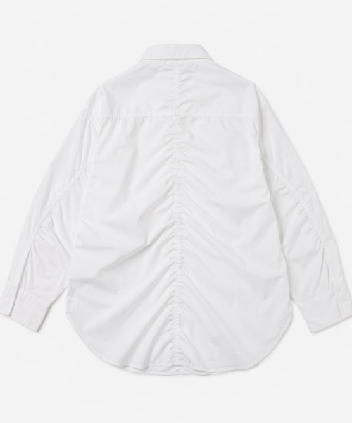ブラウス シャツ 「NYLON掲載」Bomber Shirt/シャーリングデザインクラシックスタイルリラックスフィットクリーンシャツ レディースの画像