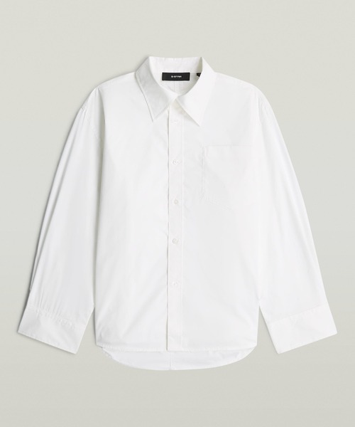 ブラウス シャツ 「NYLON掲載」Bomber Shirt/シャーリングデザインクラシックスタイルリラックスフィットクリーンシャツ レディースの画像