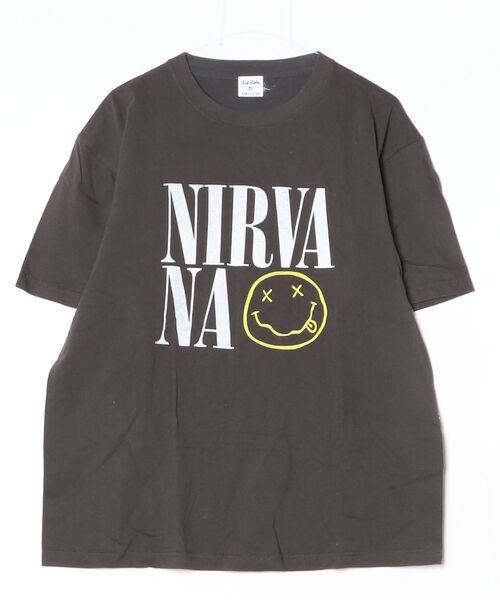 「NIRVANA」 半袖Tシャツ L ダークグレー レディース_画像2