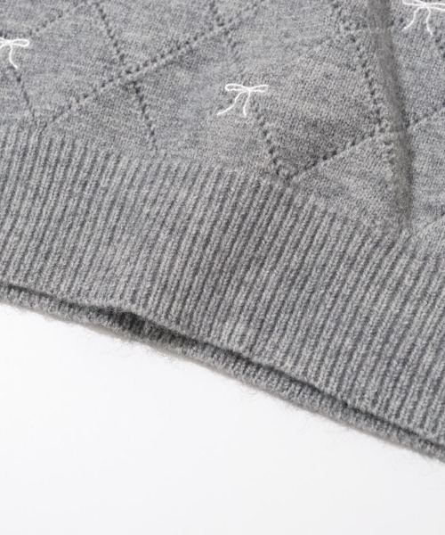 「flower」 長袖ニット FREE グレー レディース_画像8