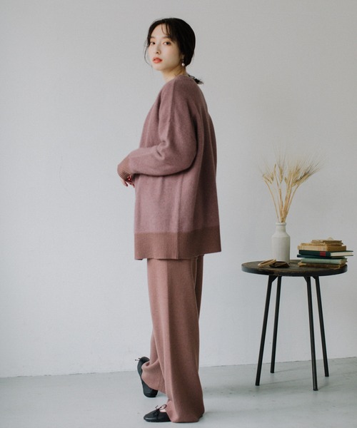 「Audrey and John Wad」 ニットカーディガン F ベージュ レディース_画像2