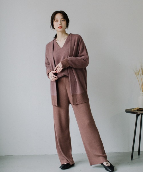 「Audrey and John Wad」 ニットカーディガン F ベージュ レディース_画像3