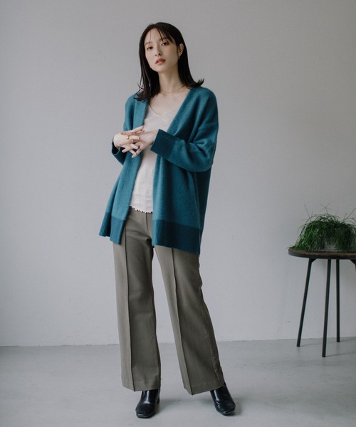 「Audrey and John Wad」 ニットカーディガン F ベージュ レディース_画像8