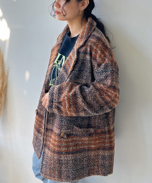 「AS KNOW AS plus」 ピーコート FREE ネイビー レディース_画像2