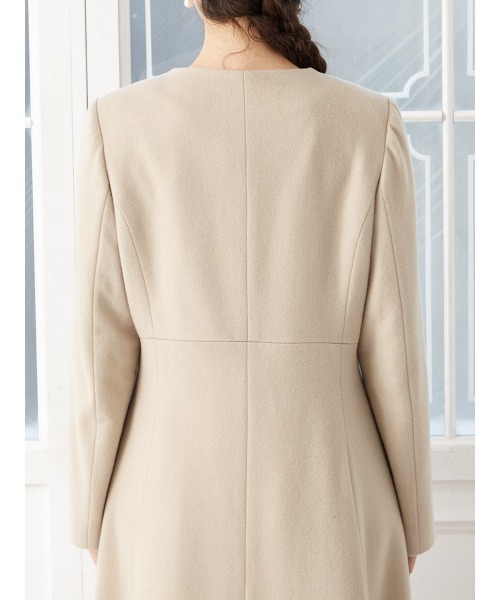 「AIMER」 ノーカラーコート LARGE ブラック レディース_画像4