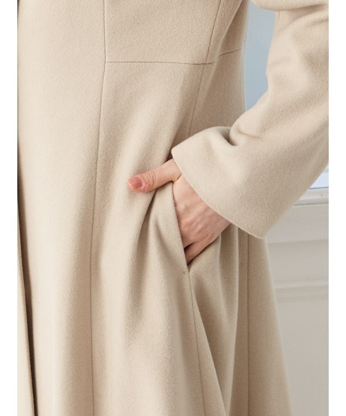 「AIMER」 ノーカラーコート LARGE ブラック レディース_画像7