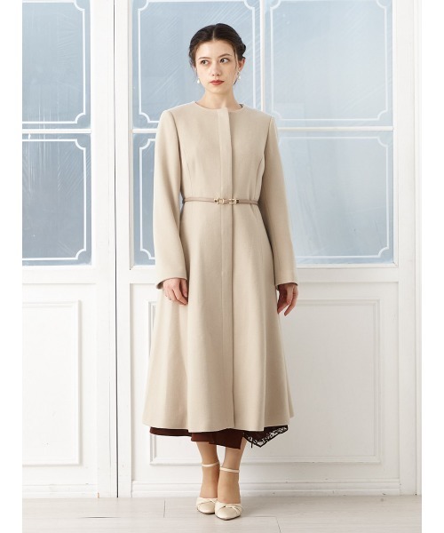 「AIMER」 ノーカラーコート LARGE ブラック レディース_画像8