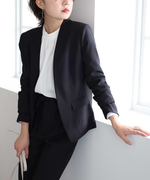 「GeeRA」 セットアップ 9号 ネイビー レディース_画像4