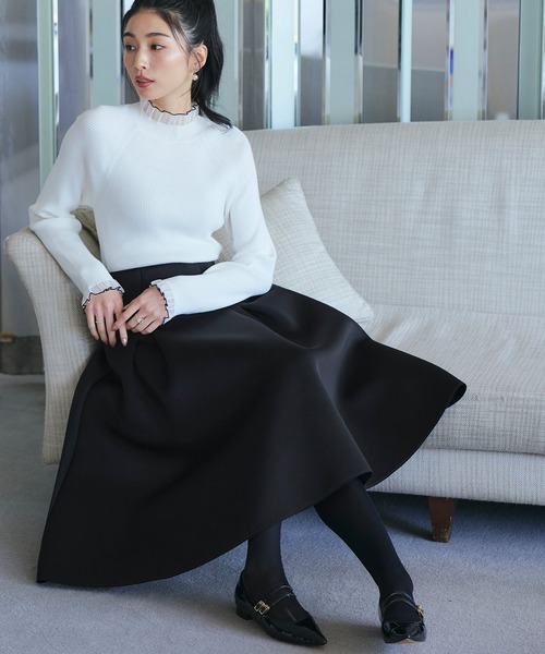 「RUIRUE BOUTIQUE」 フレアスカート L ネイビー レディース_画像7