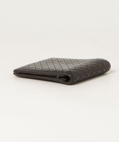 ボッテガヴェネタ 二つ折り財布 イントレチャート　折り財布　ブラウン　茶　美品 BOTTEGA VENETA（ボッテガ・ヴェネタ） イントレチャート 二つ折り