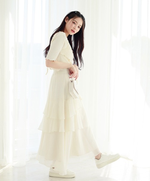 「one after another NICE CLAUP」 ロングスカート FREE モカ レディース_画像3