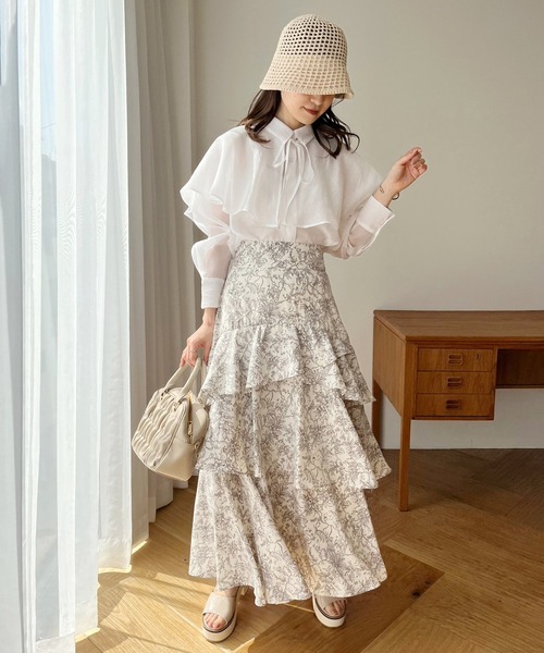 「one after another NICE CLAUP」 ロングスカート FREE モカ レディース_画像5