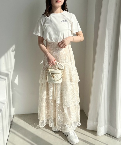「one after another NICE CLAUP」 ロングスカート FREE モカ レディース_画像8