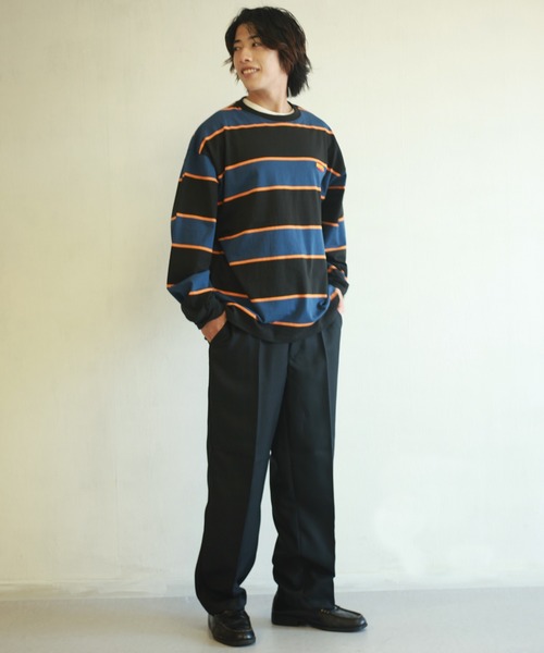 「WESTSEA」 「suggestion」長袖Tシャツ L ネイビー メンズ_画像4