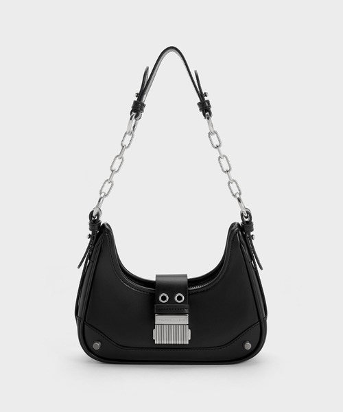 「CHARLES & KEITH」 ハンドバッグ S ブラック レディース