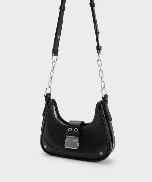 「CHARLES & KEITH」 ハンドバッグ S ブラック レディース