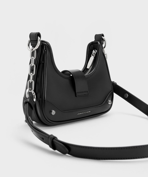 「CHARLES & KEITH」 ハンドバッグ S ブラック レディース