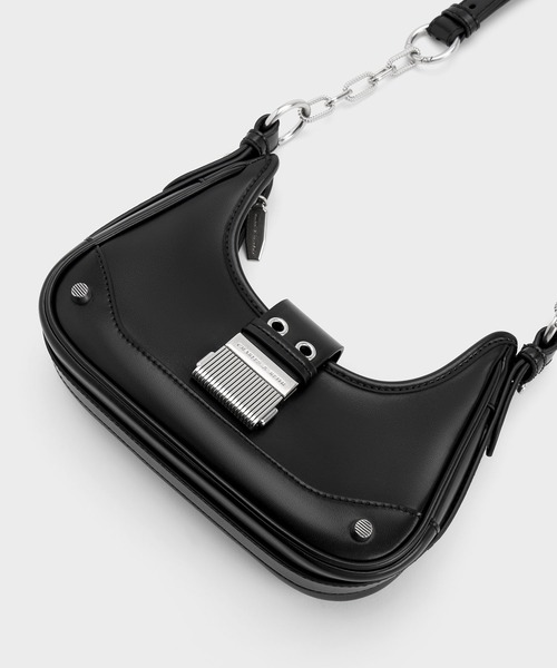 「CHARLES & KEITH」 ハンドバッグ S ブラック レディース
