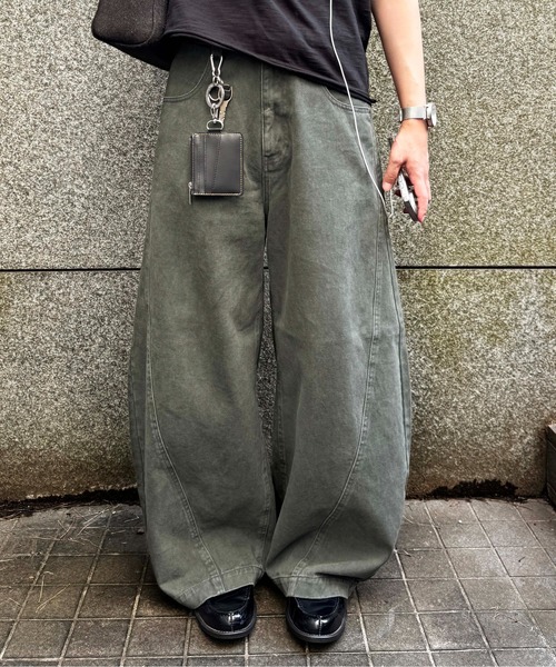 ワイドパンツ パンツ Seamcurve cotton pants / シームカーブコットン