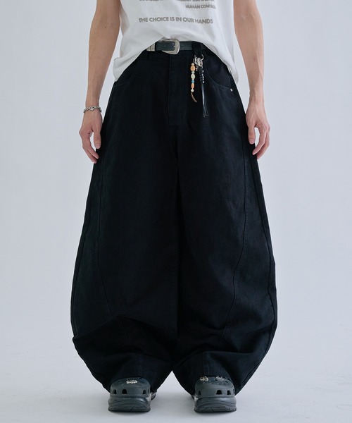 ワイドパンツ パンツ Seamcurve cotton pants / シームカーブコットン
