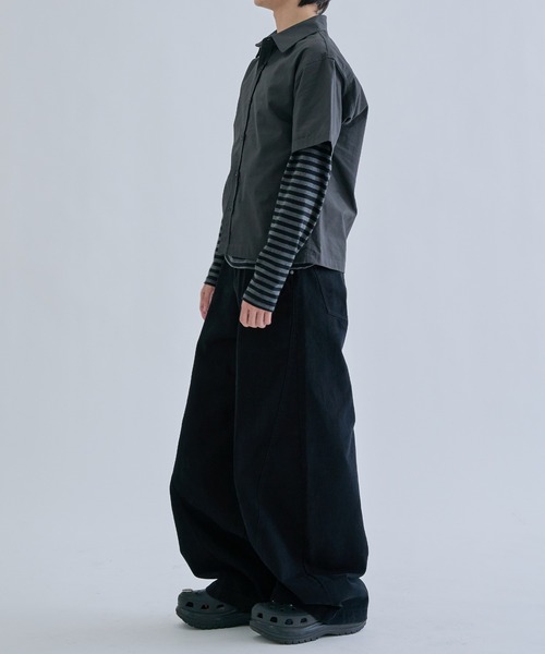 ワイドパンツ パンツ Seamcurve cotton pants / シームカーブコットン