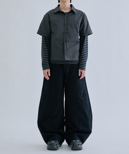 ワイドパンツ パンツ Seamcurve cotton pants / シームカーブコットン