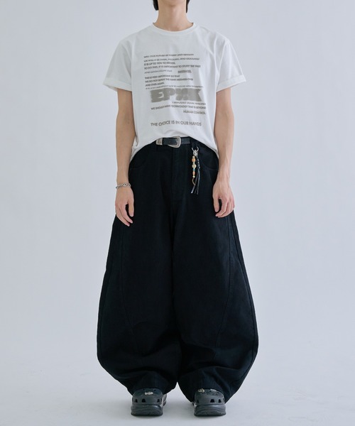 ワイドパンツ パンツ Seamcurve cotton pants / シームカーブコットン