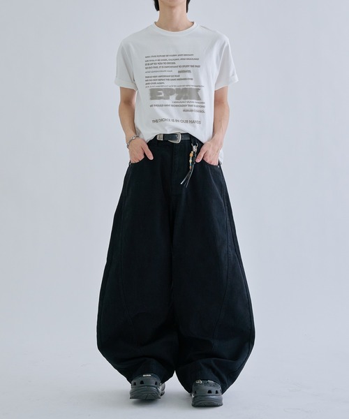 ワイドパンツ パンツ Seamcurve cotton pants / シームカーブコットン