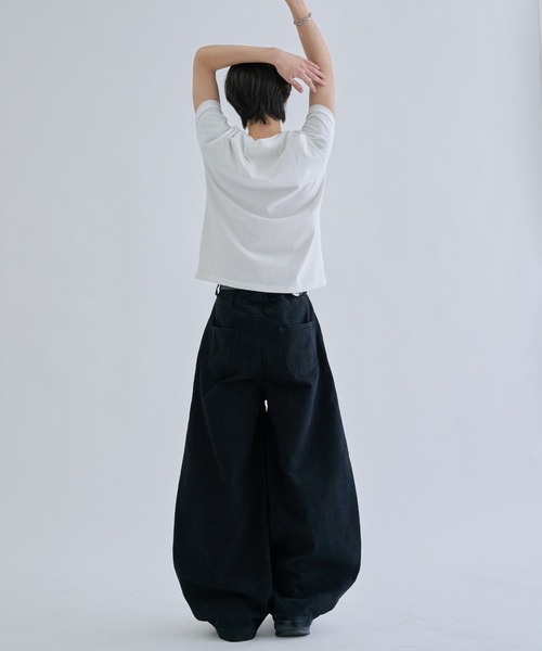 ワイドパンツ パンツ Seamcurve cotton pants / シームカーブコットン
