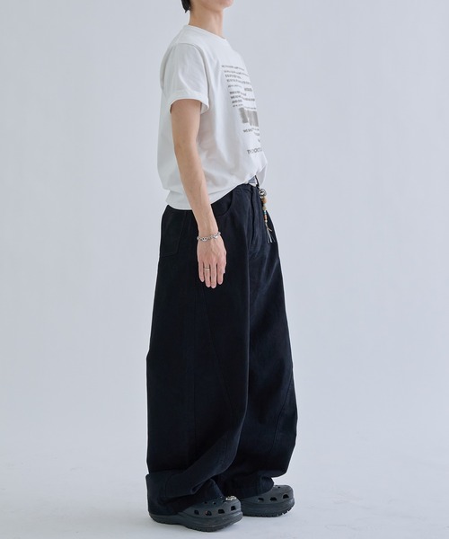 ワイドパンツ パンツ Seamcurve cotton pants / シームカーブコットン