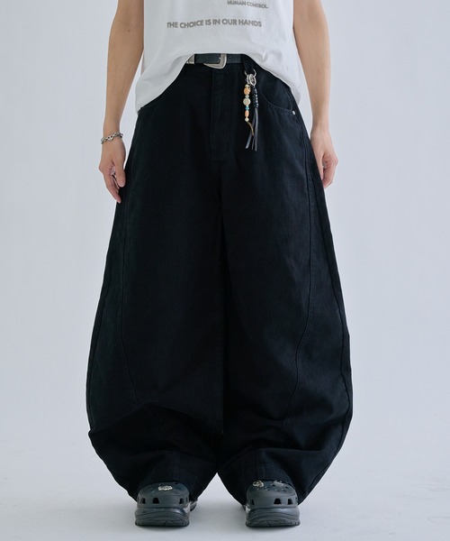 ワイドパンツ パンツ Seamcurve cotton pants / シームカーブコットン