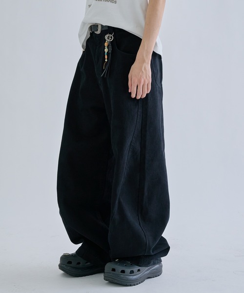 ワイドパンツ パンツ Seamcurve cotton pants / シームカーブコットン