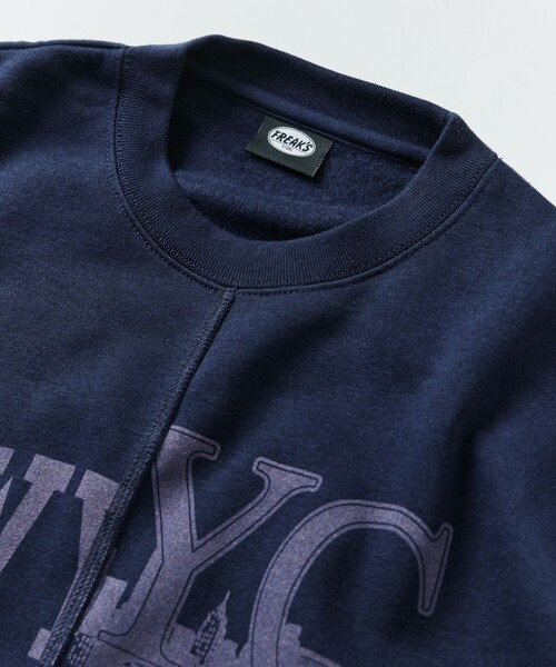 「FREAK'S STORE」 スウェットカットソー SMALL ネイビー メンズ_画像3