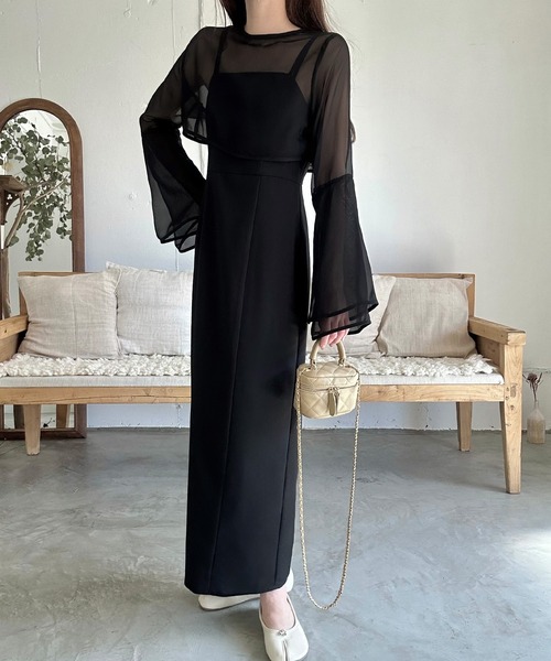 「LAUIR」 キャミソールワンピース X-LARGE ベージュ レディース_画像5