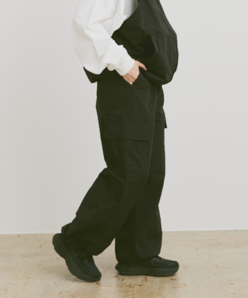 「flaner」 カーゴパンツ MEDIUM チャコールグレー レディース_画像2
