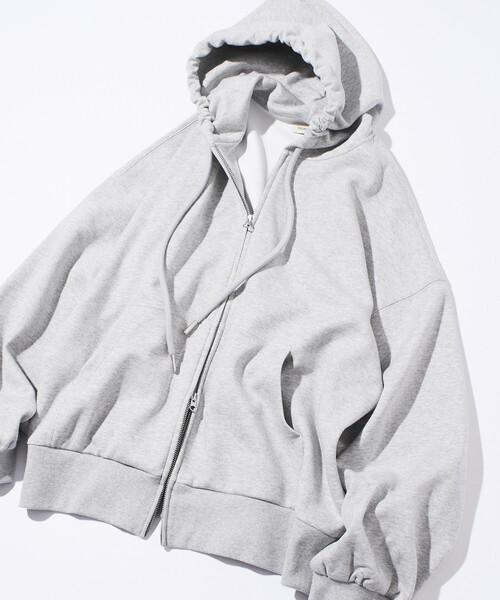 「FREAK'S STORE」 ジップアップパーカー LARGE チャコールグレー メンズ_画像2