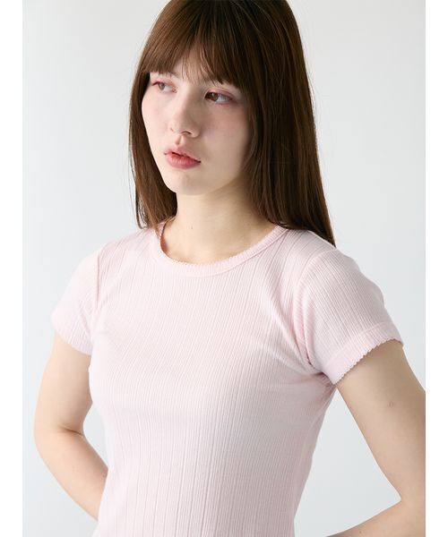 FURFUR（ファーファー） tシャツ 半袖 フリルヘムコンパクトTシャツ 