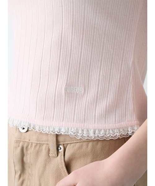 FURFUR（ファーファー） tシャツ 半袖 フリルヘムコンパクトTシャツ 