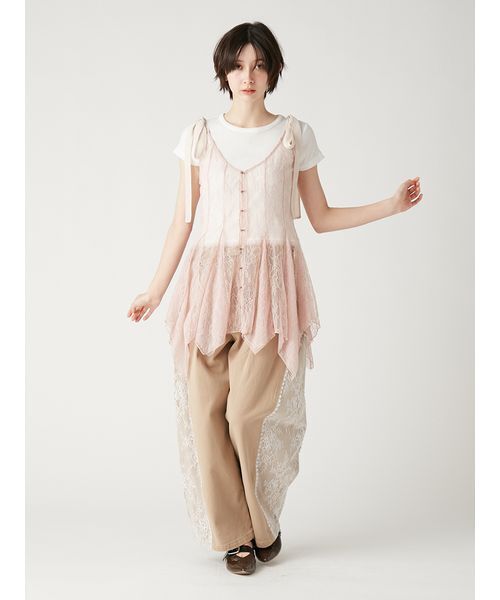 FURFUR（ファーファー） tシャツ 半袖 フリルヘムコンパクトTシャツ