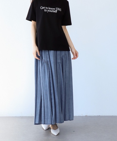 Jines（ジネス） スカート テンセルデニムギャザースカート : ZOZOTOWN