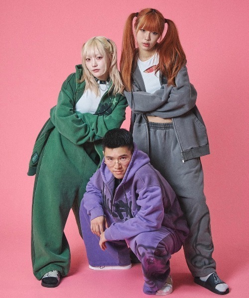 「GALFY」 ジップアップパーカー L ブラック メンズ_画像3