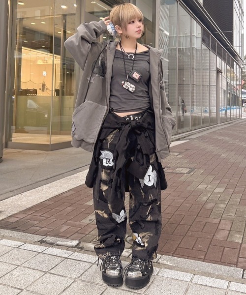 「GALFY」 ジップアップパーカー L ブラック メンズ_画像5