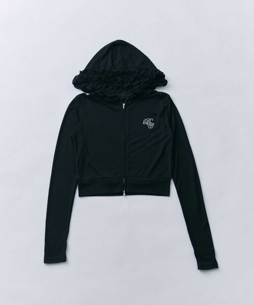 uvカット パーカー 「Belle Charme」UV Cut Frill Zip Hoodie レディースの画像
