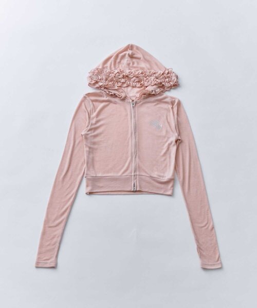 uvカット パーカー 「Belle Charme」UV Cut Frill Zip Hoodie レディースの画像