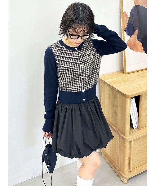 「LILY BROWN」 ニットカーディガン FREE ライトブルー レディース_画像2