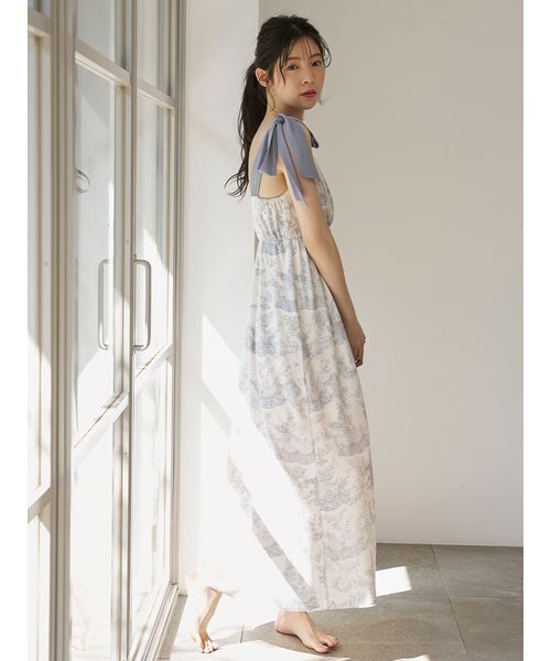 SNIDEL HOME パジャマ ルームウェア 「Moilis」肩リボンワンピース