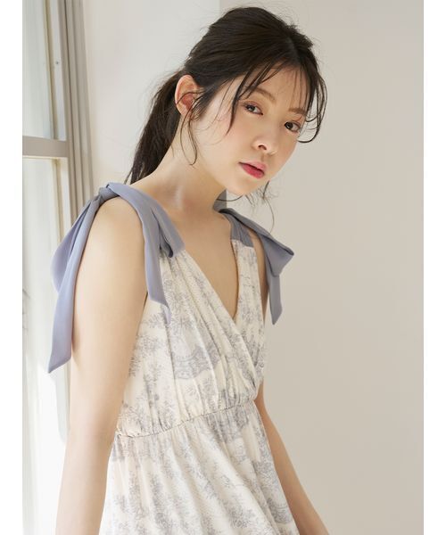 SNIDEL HOME パジャマ ルームウェア 「Moilis」肩リボンワンピース