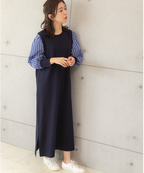 「PREFERIR」 長袖ワンピース MEDIUM チャコールグレー レディース_画像4