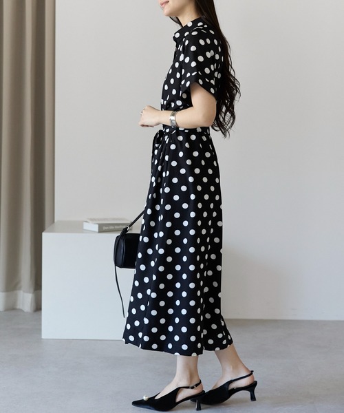 「PREFERIR」 シャツワンピース MEDIUM ネイビー レディース_画像5